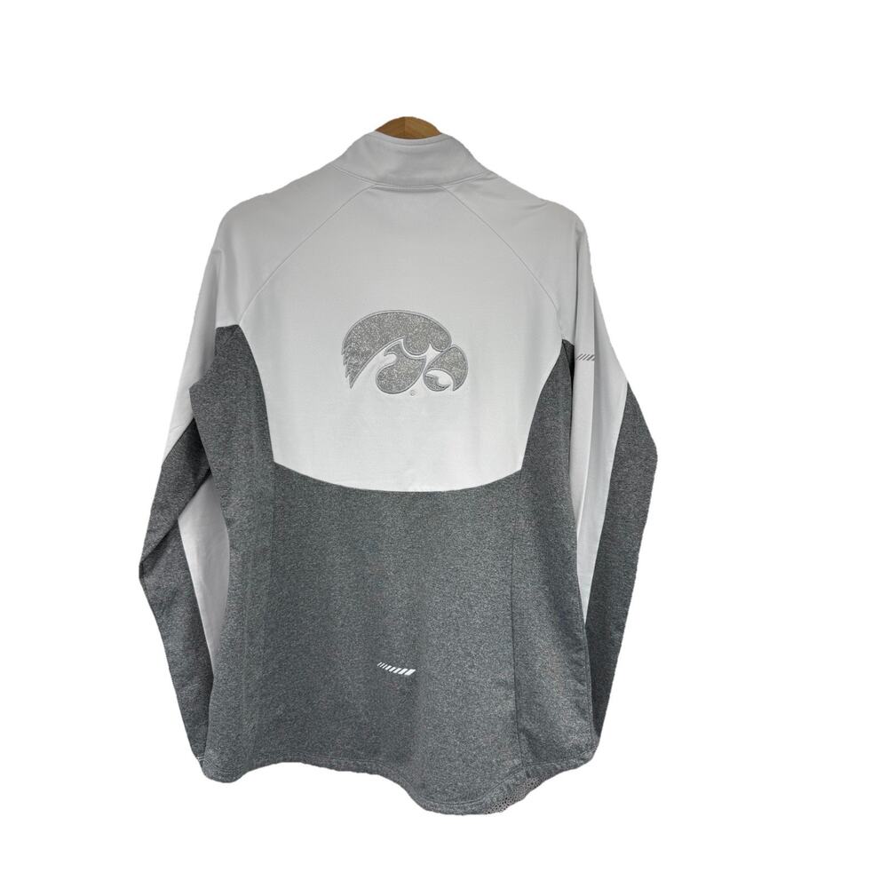 University Of Iowa‎ Hawkeyes White Gray Sparkle Half Zip Athletic Top Jacket L